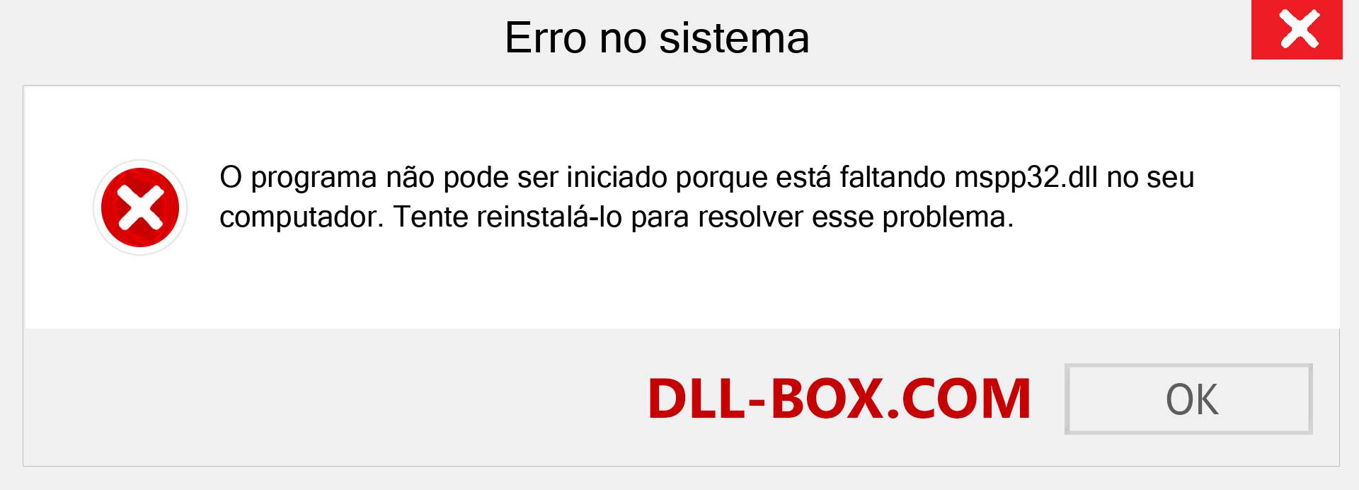 Arquivo mspp32.dll ausente ?. Download para Windows 7, 8, 10 - Correção de erro ausente mspp32 dll no Windows, fotos, imagens